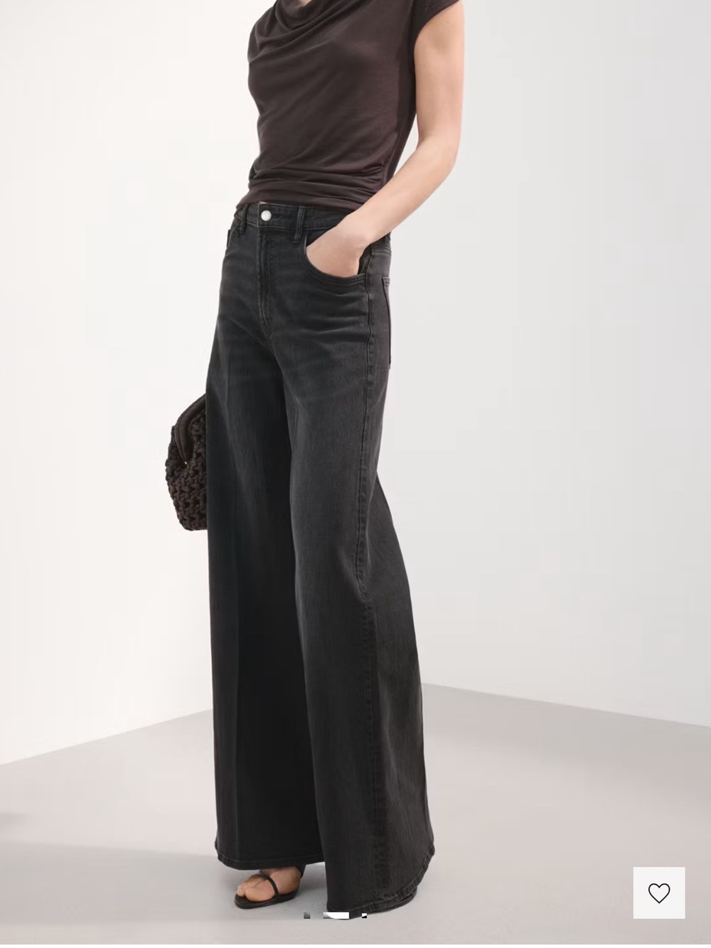 High waisted Wide Leg Black Women's Jeans
